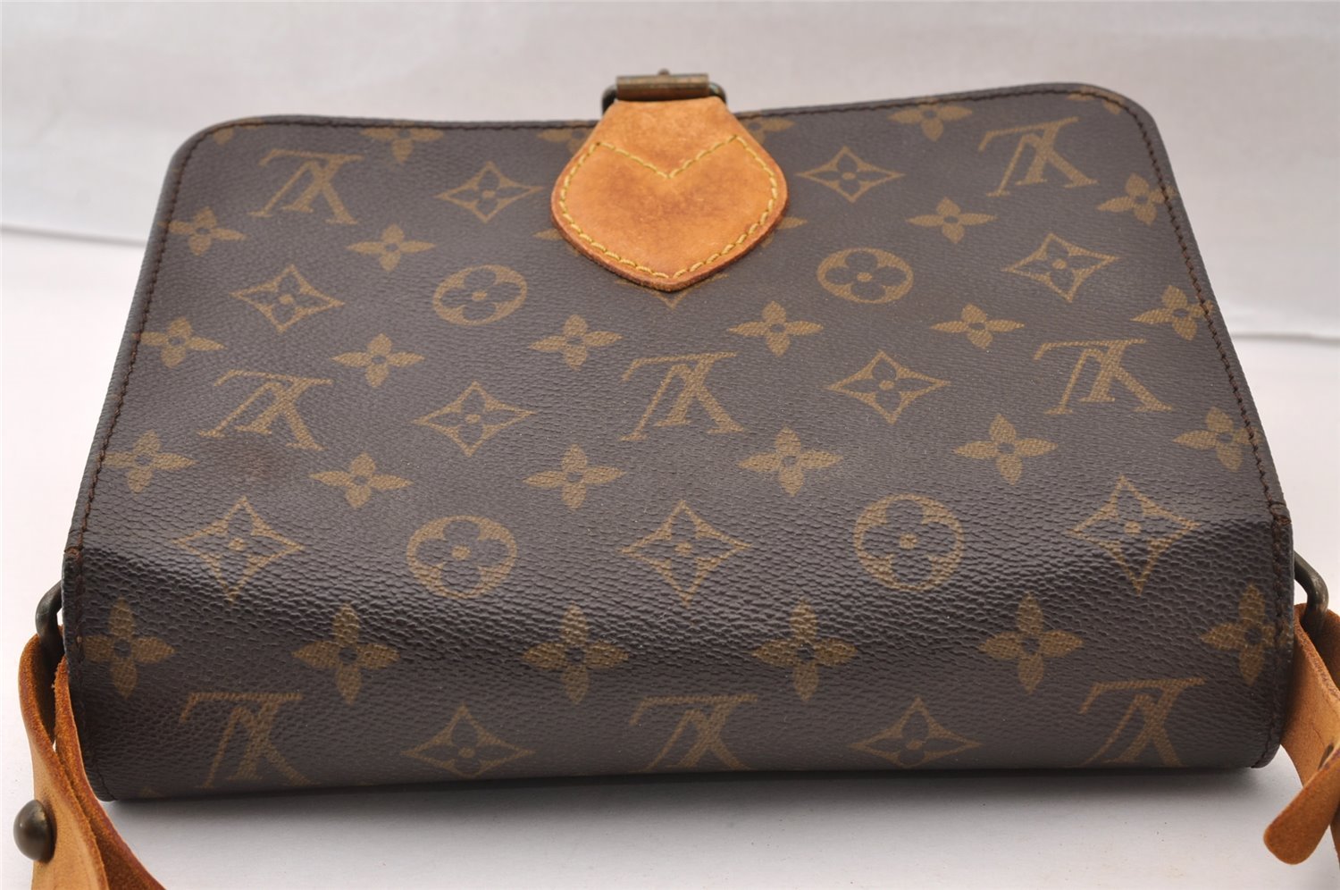 Authentic Louis Vuitton Monogram Cartouchiere MM M51253 Shoulder Cross Bag 4141I