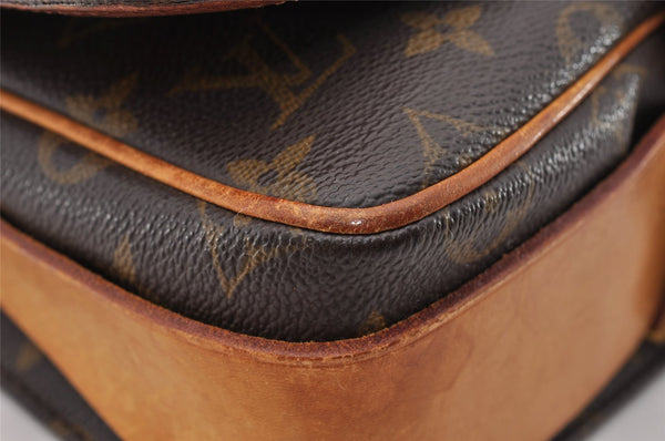 Authentic Louis Vuitton Monogram Cartouchiere MM M51253 Shoulder Cross Bag 4141I
