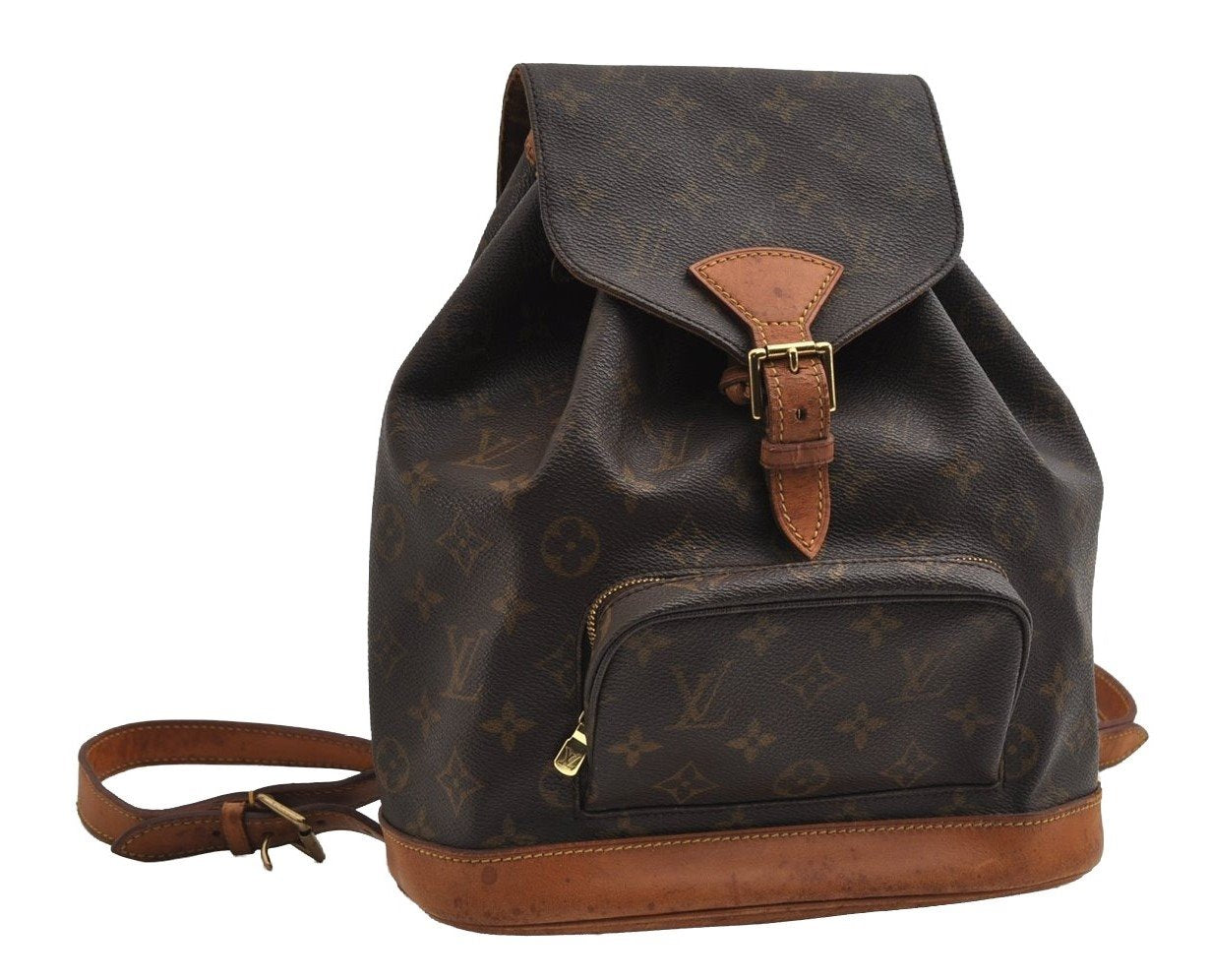 Authentic Louis Vuitton Monogram Montsouris MM Backpack M51136 LV 4143I