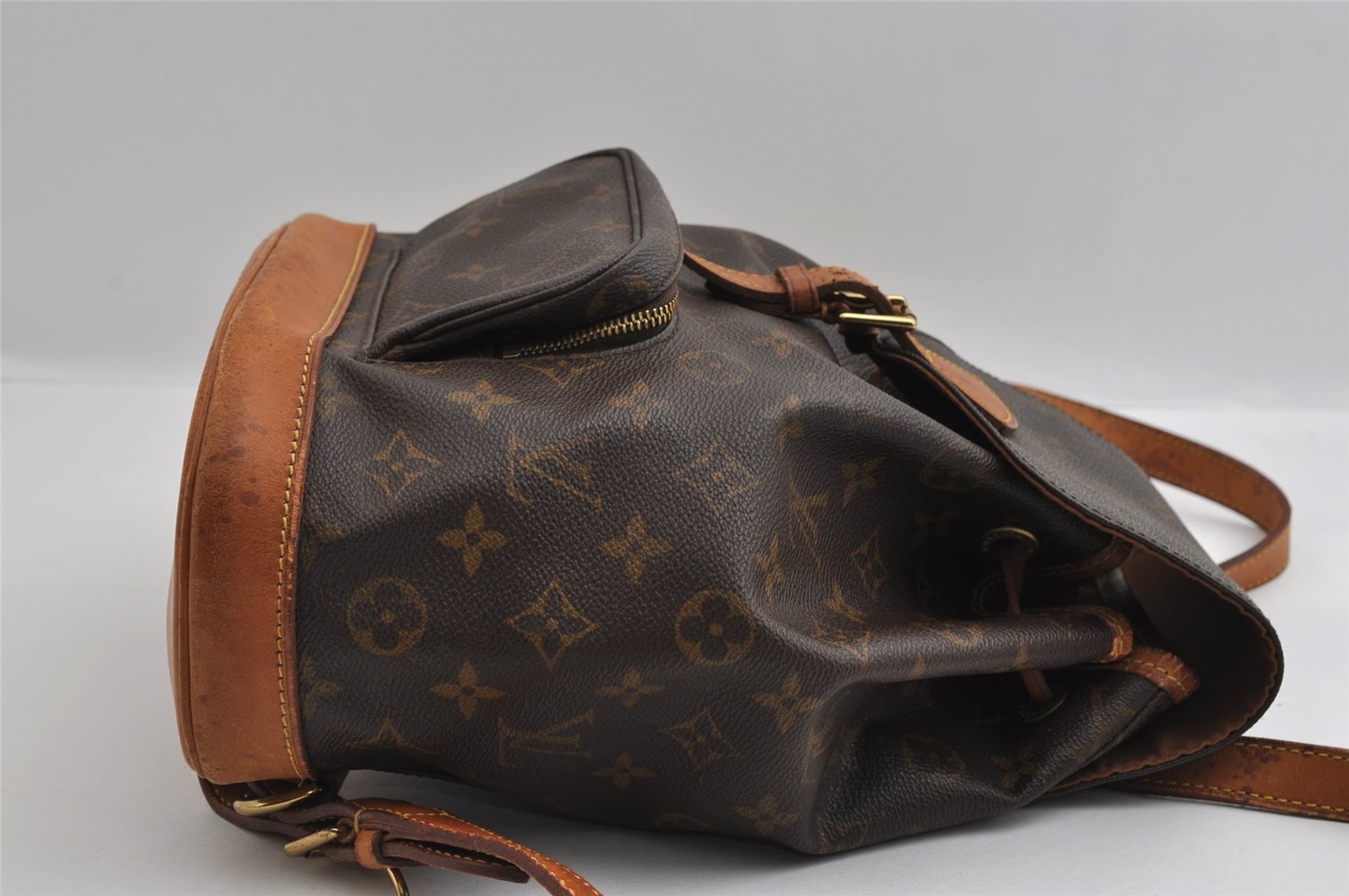 Authentic Louis Vuitton Monogram Montsouris MM Backpack M51136 LV 4143I