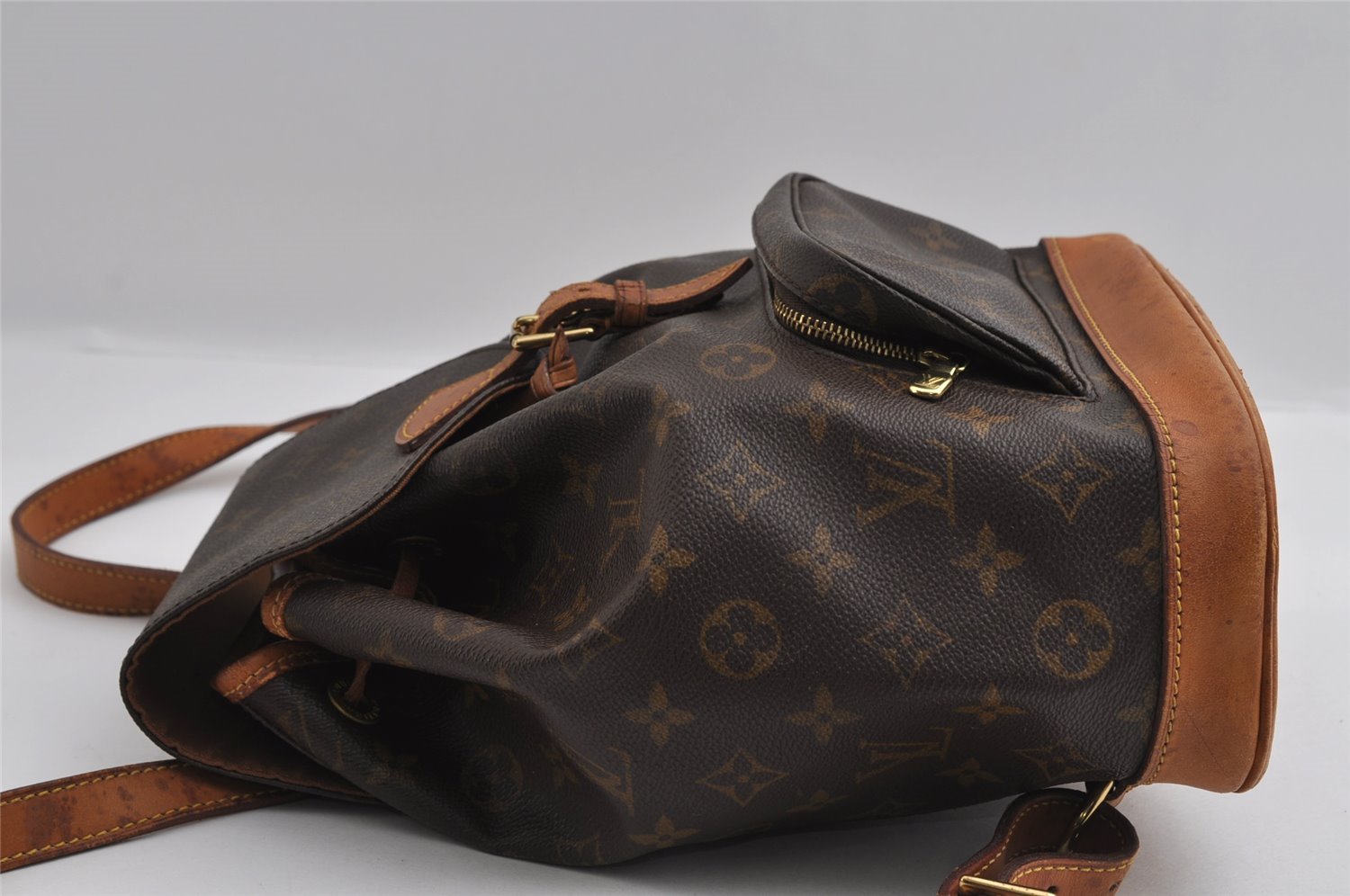 Authentic Louis Vuitton Monogram Montsouris MM Backpack M51136 LV 4143I