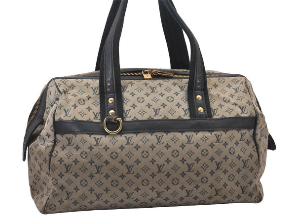 Authentic Louis Vuitton Monogram Mini Josephine GM Hand Bag Blue M92211 LV 4144I