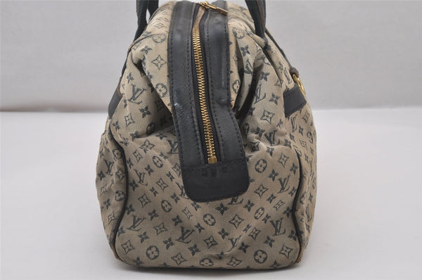 Authentic Louis Vuitton Monogram Mini Josephine GM Hand Bag Blue M92211 LV 4144I