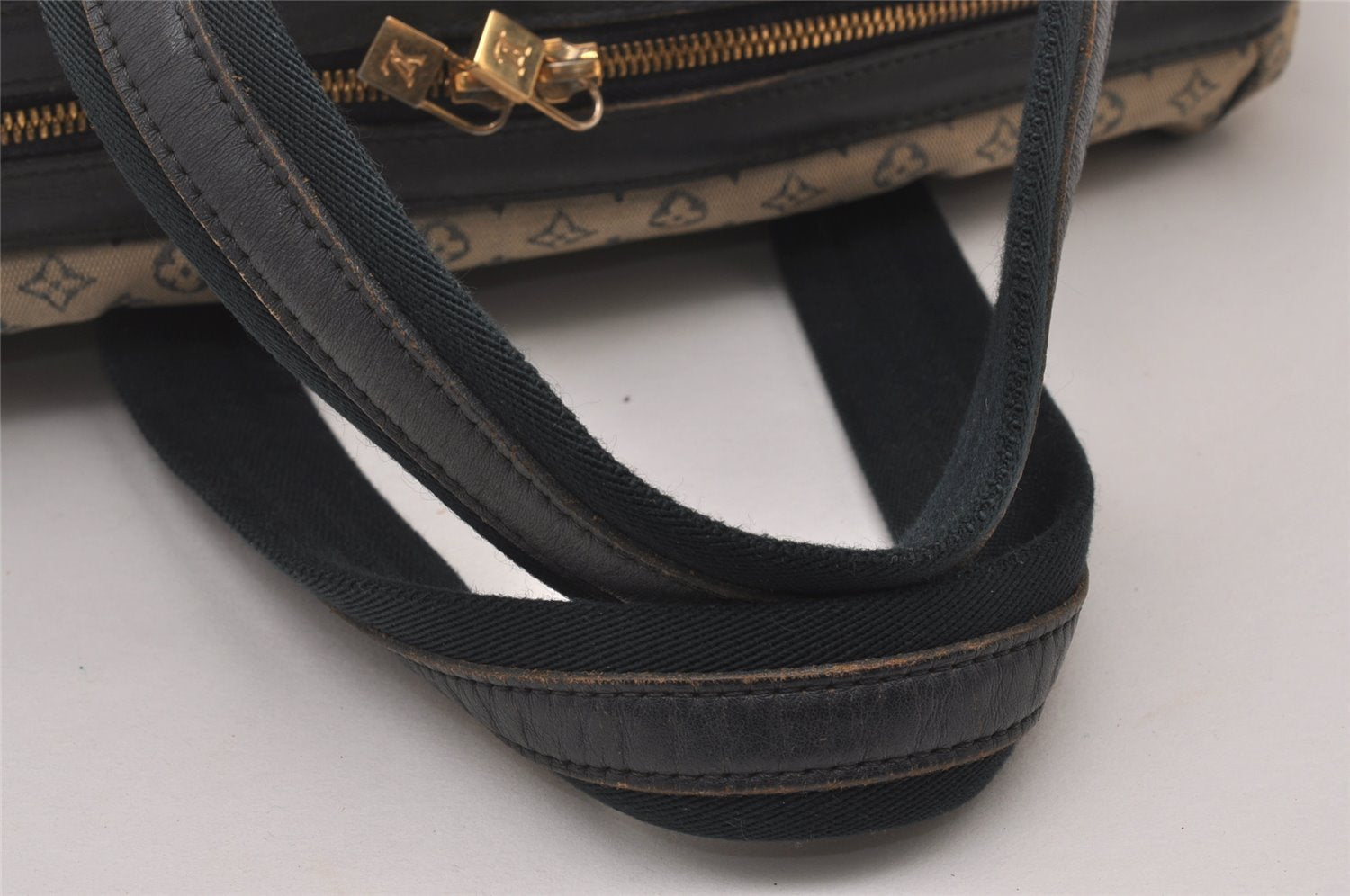 Authentic Louis Vuitton Monogram Mini Josephine GM Hand Bag Blue M92211 LV 4144I