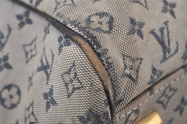 Authentic Louis Vuitton Monogram Mini Josephine GM Hand Bag Blue M92211 LV 4144I