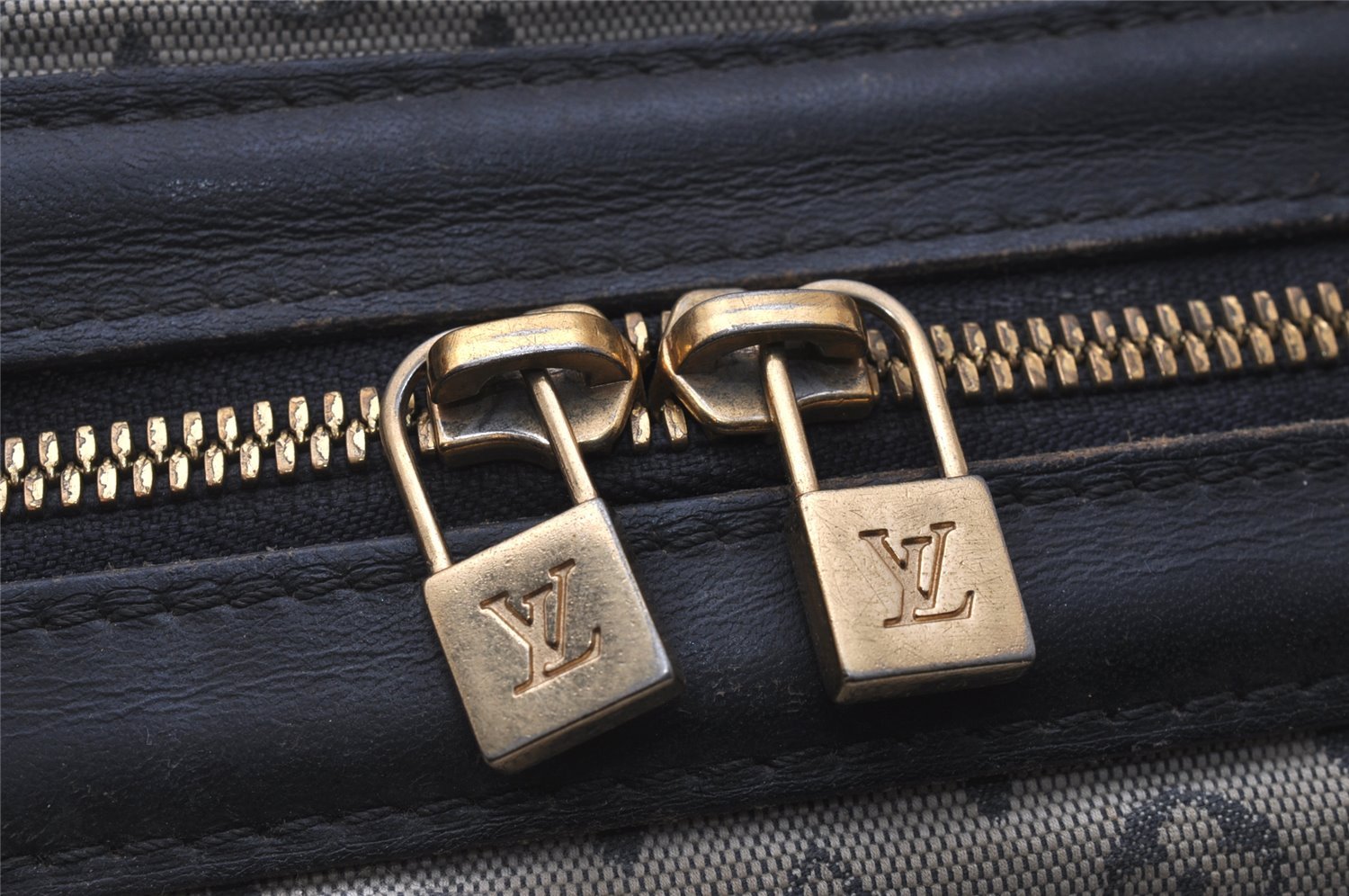 Authentic Louis Vuitton Monogram Mini Josephine GM Hand Bag Blue M92211 LV 4144I