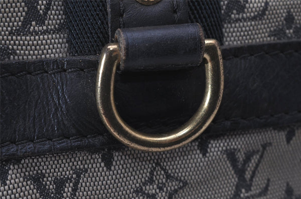 Authentic Louis Vuitton Monogram Mini Josephine GM Hand Bag Blue M92211 LV 4144I