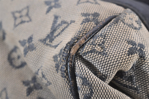 Authentic Louis Vuitton Monogram Mini Josephine GM Hand Bag Blue M92211 LV 4144I