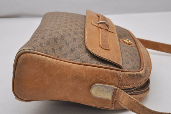 Authentic GUCCI Micro GG PVC Leather Shoulder Cross Body Bag Brown Junk 4145I