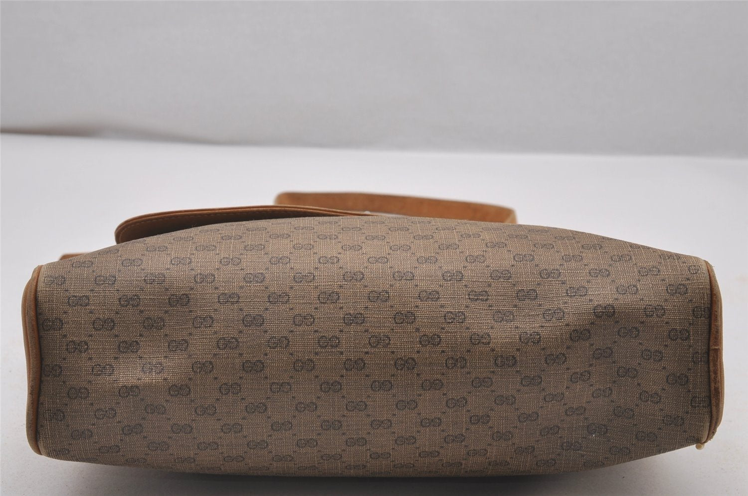 Authentic GUCCI Micro GG PVC Leather Shoulder Cross Body Bag Brown Junk 4145I