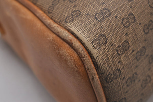 Authentic GUCCI Micro GG PVC Leather Shoulder Cross Body Bag Brown Junk 4145I