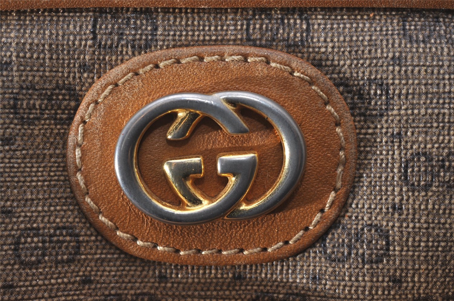 Authentic GUCCI Micro GG PVC Leather Shoulder Cross Body Bag Brown Junk 4145I