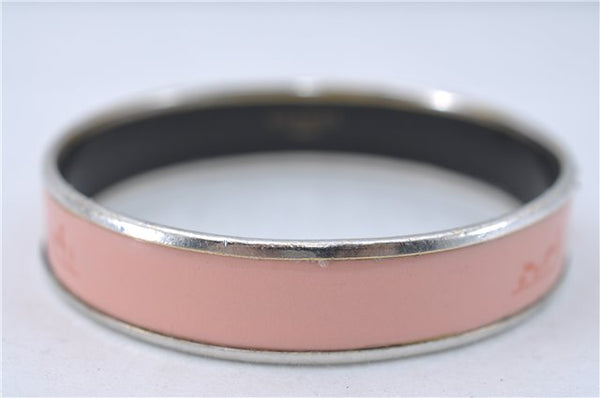 Authentic HERMES Email GM Bangle Moon and Star Motif Gold Light Pink  4146B