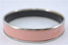 Authentic HERMES Email GM Bangle Moon and Star Motif Gold Light Pink  4146B