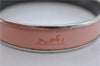 Authentic HERMES Email GM Bangle Moon and Star Motif Gold Light Pink  4146B