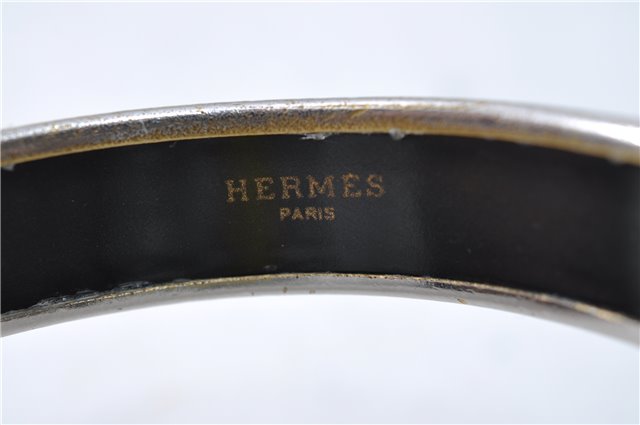 Authentic HERMES Email GM Bangle Moon and Star Motif Gold Light Pink  4146B