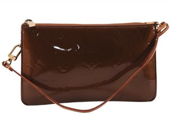 Authentic Louis Vuitton Vernis Lexington Hand Bag Pouch Brown M91133 LV 4146E