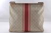 Authentic GUCCI Joy Line Shoulder Cross Bag GG PVC Leather 189816 White 4147I