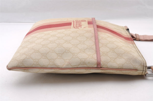 Authentic GUCCI Joy Line Shoulder Cross Bag GG PVC Leather 189816 White 4147I