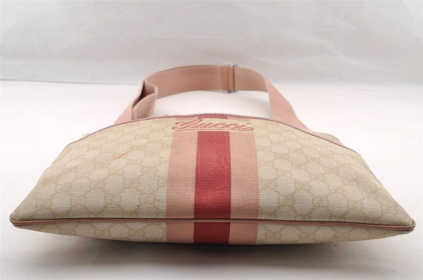 Authentic GUCCI Joy Line Shoulder Cross Bag GG PVC Leather 189816 White 4147I