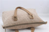 Authentic FENDI Zucchino Shoulder Tote Bag Canvas Leather Beige 4149D