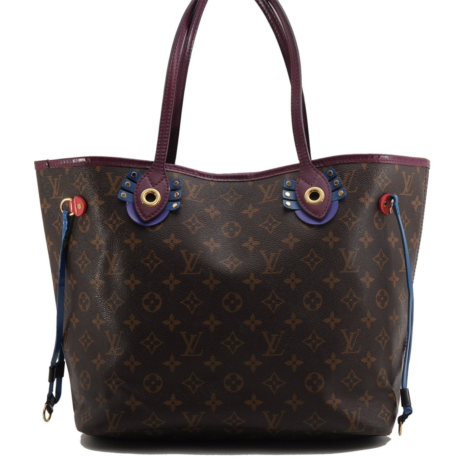 Authentic Louis Vuitton Monogram Neverfull MM Totem Tote Bag M41664 LV 4151F