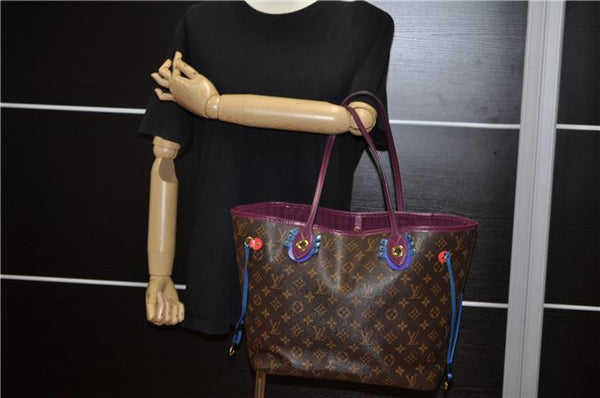 Authentic Louis Vuitton Monogram Neverfull MM Totem Tote Bag M41664 LV 4151F
