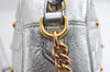 Authentic GUCCI GG Marmont Chain Shoulder Cross Bag Leather 447632 Silver 4151I