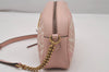 Authentic GUCCI GG Marmont Ghost Shoulder Cross Bag Leather 447632 Pink 4152I