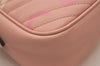 Authentic GUCCI GG Marmont Ghost Shoulder Cross Bag Leather 447632 Pink 4152I
