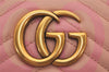 Authentic GUCCI GG Marmont Ghost Shoulder Cross Bag Leather 447632 Pink 4152I