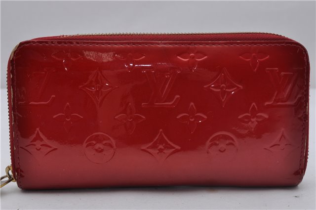 Authentic Louis Vuitton Vernis Zippy Wallet Long Purse Red M91981 LV 4153D