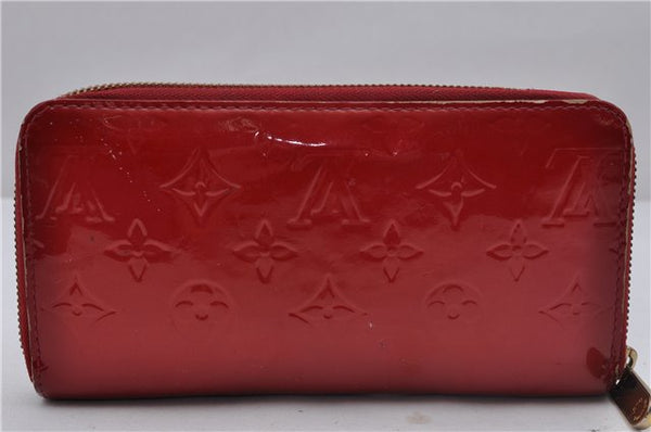 Authentic Louis Vuitton Vernis Zippy Wallet Long Purse Red M91981 LV 4153D