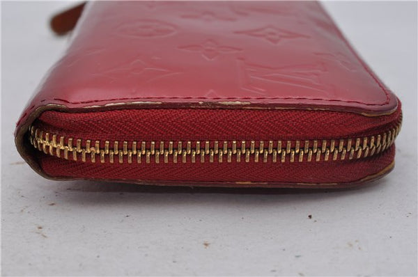 Authentic Louis Vuitton Vernis Zippy Wallet Long Purse Red M91981 LV 4153D