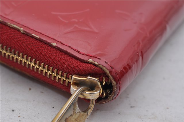 Authentic Louis Vuitton Vernis Zippy Wallet Long Purse Red M91981 LV 4153D