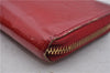 Authentic Louis Vuitton Vernis Zippy Wallet Long Purse Red M91981 LV 4153D