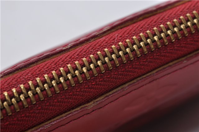 Authentic Louis Vuitton Vernis Zippy Wallet Long Purse Red M91981 LV 4153D