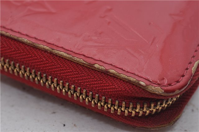 Authentic Louis Vuitton Vernis Zippy Wallet Long Purse Red M91981 LV 4153D