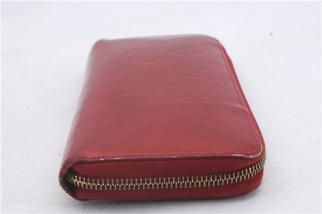 Authentic Louis Vuitton Vernis Zippy Wallet Long Purse Red M91981 LV 4155D