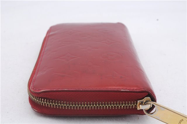 Authentic Louis Vuitton Vernis Zippy Wallet Long Purse Red M91981 LV 4155D