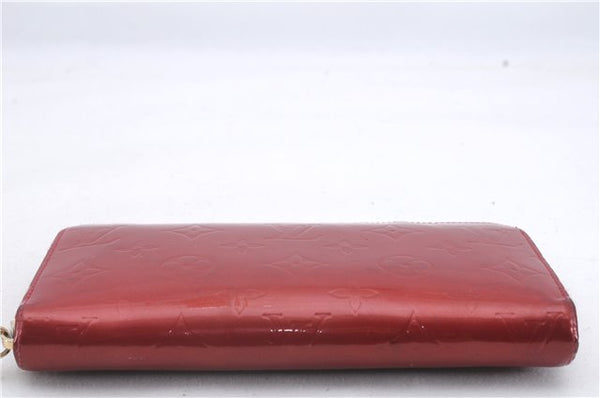 Authentic Louis Vuitton Vernis Zippy Wallet Long Purse Red M91981 LV 4155D