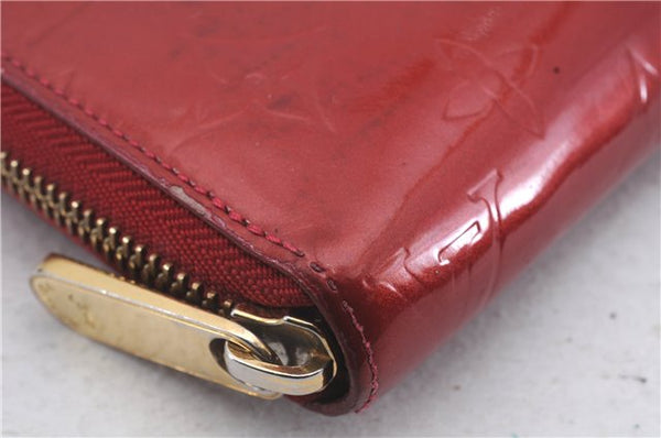 Authentic Louis Vuitton Vernis Zippy Wallet Long Purse Red M91981 LV 4155D