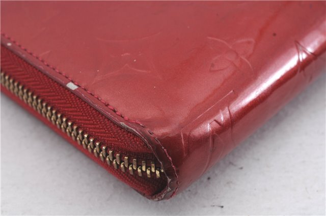 Authentic Louis Vuitton Vernis Zippy Wallet Long Purse Red M91981 LV 4155D