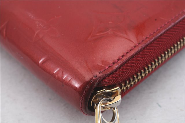 Authentic Louis Vuitton Vernis Zippy Wallet Long Purse Red M91981 LV 4155D