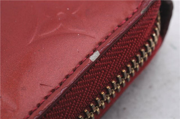 Authentic Louis Vuitton Vernis Zippy Wallet Long Purse Red M91981 LV 4155D