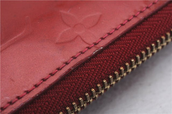 Authentic Louis Vuitton Vernis Zippy Wallet Long Purse Red M91981 LV 4155D