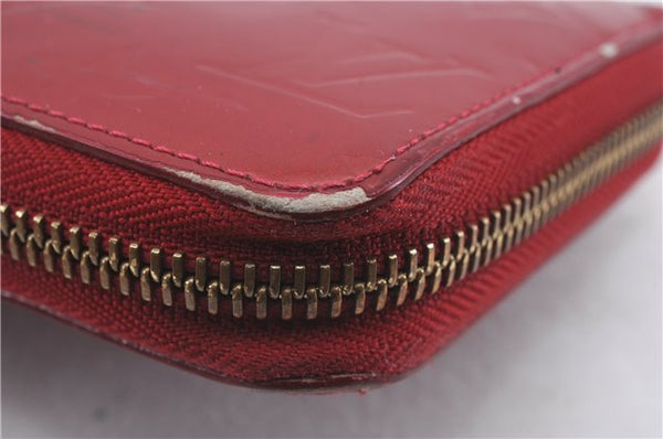 Authentic Louis Vuitton Vernis Zippy Wallet Long Purse Red M91981 LV 4155D