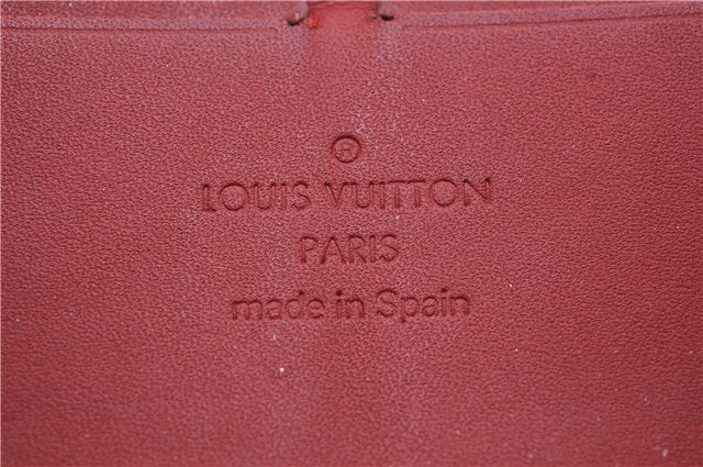 Authentic Louis Vuitton Vernis Zippy Wallet Long Purse Red M91981 LV 4155D