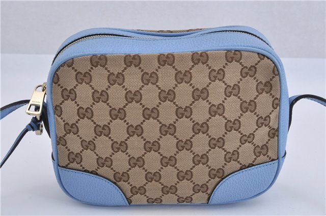 Authentic GUCCI Shoulder Cross Body Bag GG Canvas Leather 449413 Brown 4155F