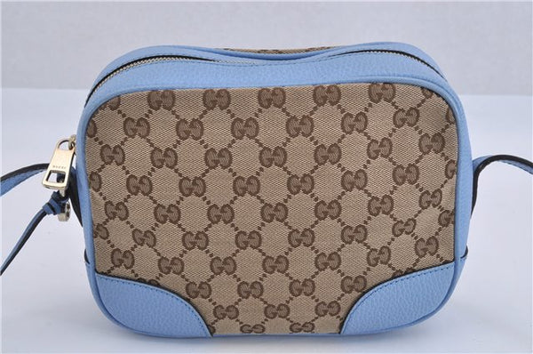 Authentic GUCCI Shoulder Cross Body Bag GG Canvas Leather 449413 Brown 4155F